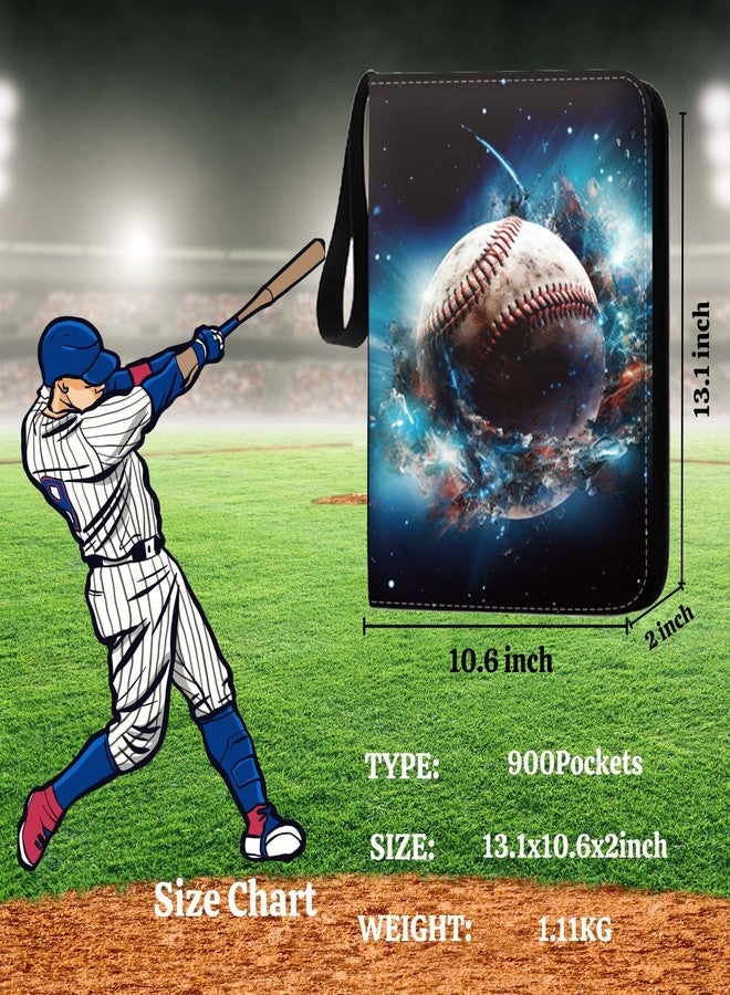 CHIMORY Baseball Card Binder 900 Pockets, Trading Card Collection Sports Card Binder with 50 Removable Sleeves, Double Sided Pocket Sport Card Holder PU Leather Collectible Trading Card Albums Storage - Image 4